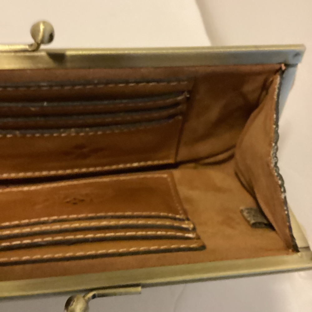 Patricia Nash Clutch Wallet Floal Print Leather KisslockTapestry - Picture 8 of 13
